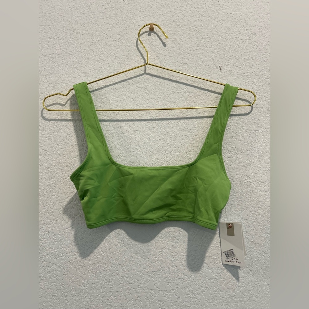 Nordstrom Good American Green Square Neck compression bikini top